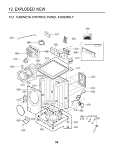 Cabinet& Control Panel Assembly Diagram and Parts List for GCWM1069QD7 ASSEELC LG Washer
