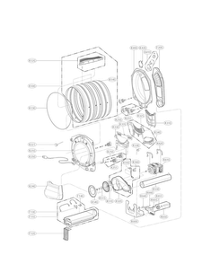 Drum And Motor Parts Diagram and Parts List for DLEX8500V  LG Dryer