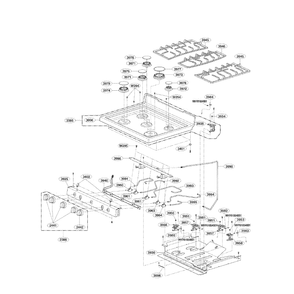 Cooktop Diagram and Parts List for LRG3091ST 00 LG Range
