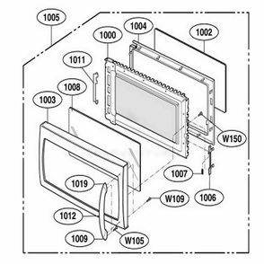 Part Location Diagram of 3650W1A131A LG HANDLE,DOOR