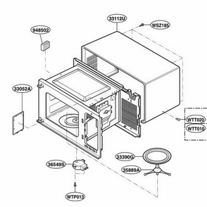 Oven Cavity Parts Diagram and Parts List for MA1220B CBKEGSE LG Wall Oven