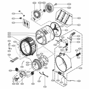 Drum And Tub Assembly Diagram and Parts List for GCWP1069CS2 ASSEELC LG Washer