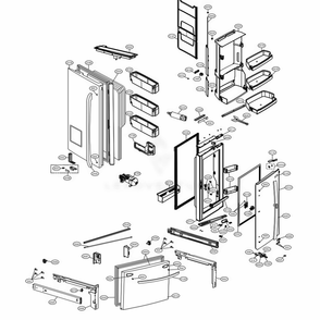 Door Parts Diagram and Parts List for LFXS32766S ASTCNA1 LG Refrigerator