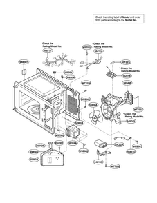 Interior Parts Diagram and Parts List for MA-1011W  LG Microwave