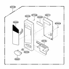 Control Panel Parts Diagram and Parts List for MS105YG KM1EGSC LG Range
