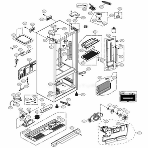 Case Parts Diagram and Parts List for LFX25973D ASBCNA1 LG Refrigerator