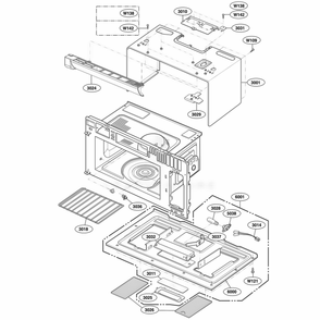 Oven Cavity Parts Diagram and Parts List for LMV2083SB CBKELGA LG Microwave