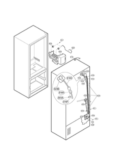 Ice Maker Parts Diagram and Parts List for LRFD25850ST 00 LG Refrigerator