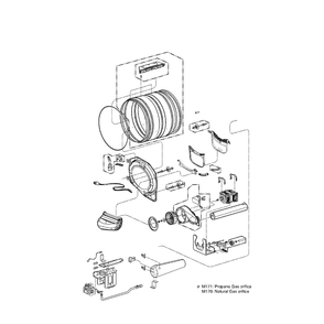 Drum And Motor Assembly Diagram and Parts List for DLGX3886C 00 LG Dryer