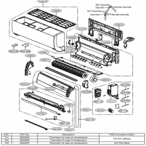 Main Diagram and Parts List for ARNU153SJA4 AMBBLUS LG Air Conditioner