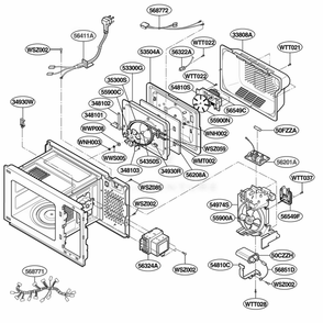 Interior Parts 2 Diagram and Parts List for ACM1580AB ABKEAMA LG Range