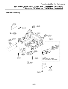Base Assembly Diagram and Parts List for DUA513FT ASTESNA LG Dishwasher