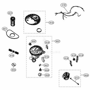 Sump Assembly Diagram and Parts List for LDP5676BD ABDEEUS LG Dishwasher