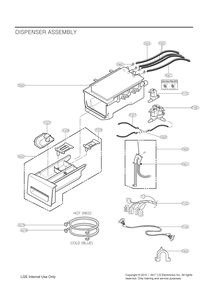 Dispenser Assembly Diagram and Parts List for FH4E9CCYK7 ASSEEUS LG Washer