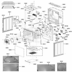 Cavity Parts Diagram and Parts List for UPSE3024ST ASTLSGN LG Wall Oven
