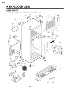 Case Parts Diagram and Parts List for 79579433217  Kenmore Refrigerator