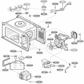 Interior Parts Diagram and Parts List for KCMS185JSS AS1EKAD LG Wall Oven