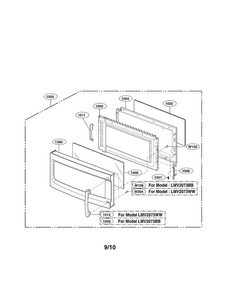 Door Parts Diagram and Parts List for LMV2073BB 01 LG Microwave
