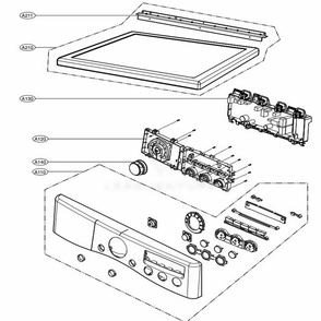 Control Panel And Plate Assembly Diagram and Parts List for DLG3051W ABWEEUS LG Dryer