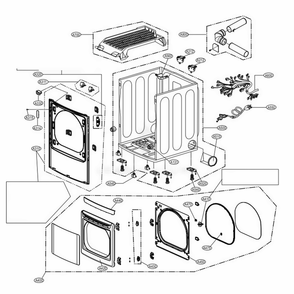 Cabinet And Door Assembly Diagram and Parts List for DLG4902W ABWEEUS LG Dryer