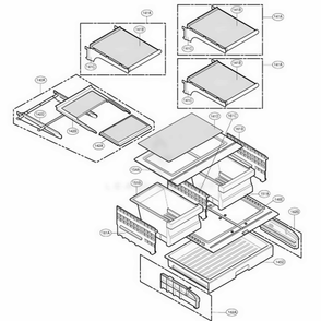 Refrigerator Parts Diagram and Parts List for 78739 AWB4SER LG Refrigerator