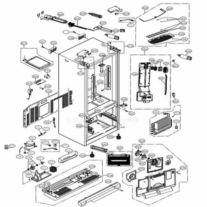 Case Parts Diagram and Parts List for LFX28968SW ASWCNA2 LG Refrigerator