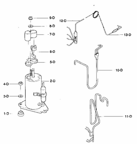 Compressor Parts Diagram and Parts List for 58076081500  Kenmore Air Conditioner