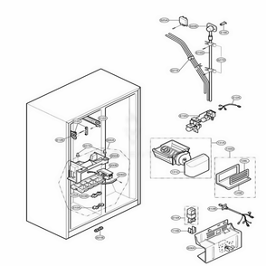 Ice And Water Part Diagram and Parts List for LSC27921TT ATICLGA LG Refrigerator