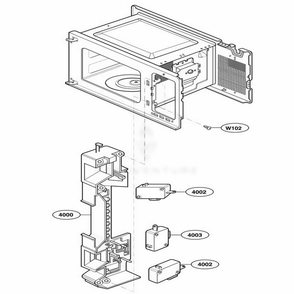 Latch Board Parts 2 Diagram and Parts List for 62252 KWHESEA LG Wall Oven