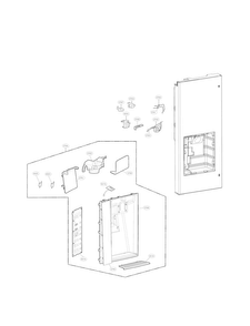 Dispenser Parts Diagram and Parts List for LFXC24726S 00 LG Refrigerator