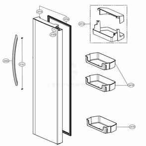 Refrigerator Compartment 1 Diagram and Parts List for LSXS26336S ASTCNA1 LG Refrigerator