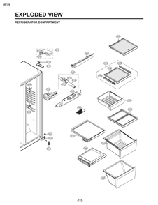 Refrigerator Compartment Diagram and Parts List for GM-L237MQFP ASW2SER LG Refrigerator