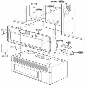 Installation Parts Diagram and Parts List for TMH14XLQ1 AW1EEST LG Range