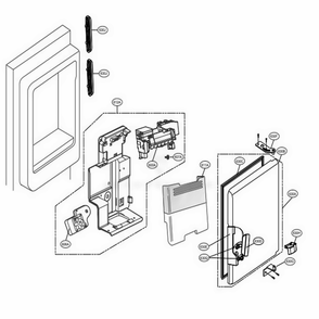 Ice Maker And Ice Bin Parts Diagram and Parts List for 71079 AWBCSE2 LG Refrigerator