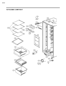 Refrigerator Compartment 2 Diagram and Parts List for GM-L267NSDL ASTCNA2 LG Refrigerator