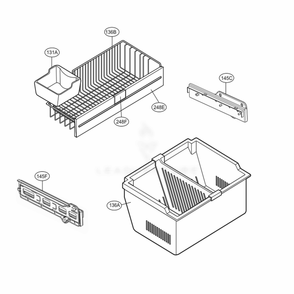 Freezer Parts Diagram and Parts List for 78344 ABI4SER LG Refrigerator