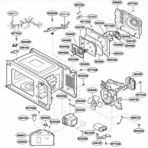 Interior Parts 1 Diagram and Parts List for LMH1017CVW AW1ELGA LG Range