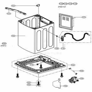 Outer Case Assembly Diagram and Parts List for WT1201CW ABWEPUS LG Washer