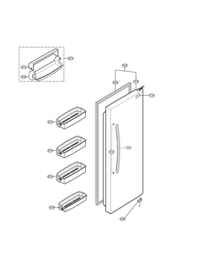 Refrigerator Door Parts Diagram and Parts List for LSC27921SB05  LG Refrigerator