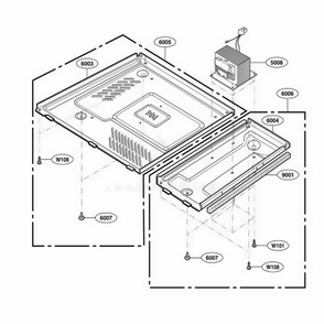 Base Plate Parts Diagram and Parts List for UMC5200AAQ ABSEMGR LG Wall Oven