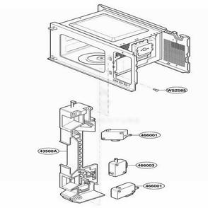 Latch Board Parts Diagram and Parts List for MT4110SKB CBKEWRP LG Wall Oven