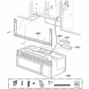 Installation Parts Diagram and Parts List for MMV5165AAB CB1EMTG LG Wall Oven