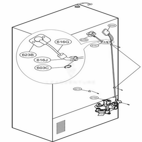 Valve And Water Tube Parts Diagram and Parts List for 74049 AWBCSE2 LG Refrigerator