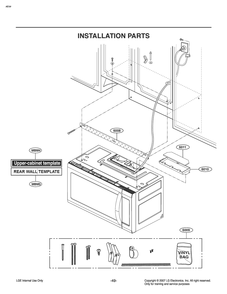 Installation Parts Diagram and Parts List for MV2094ASDL CFSELGA LG Microwave
