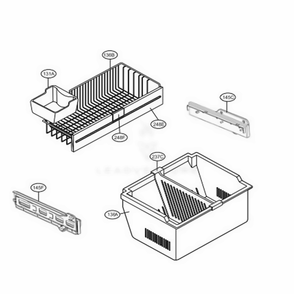 Freezer Parts Diagram and Parts List for LFC23760SB AWB1LGA LG Refrigerator
