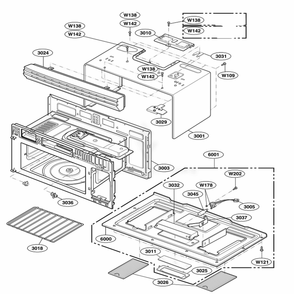 Oven Cavity Parts Diagram and Parts List for 80803 AS1ESEA LG Wall Oven