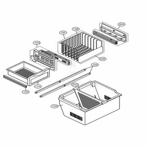 Freezer Drawer Parts Diagram and Parts List for 75096 ATICSEF LG Refrigerator