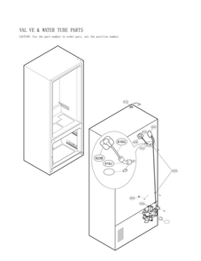 Valve And Water Tube Parts Diagram and Parts List for LFX28968SB 05 LG Refrigerator