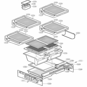 Refrigerator Parts Diagram and Parts List for 77552 ASWCSEF LG Refrigerator