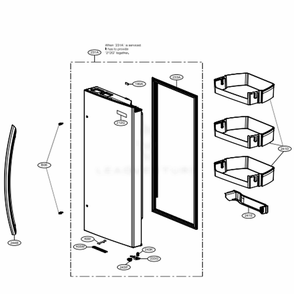 Door Parts 2 Diagram and Parts List for 74405 ASTCSE0 LG Refrigerator